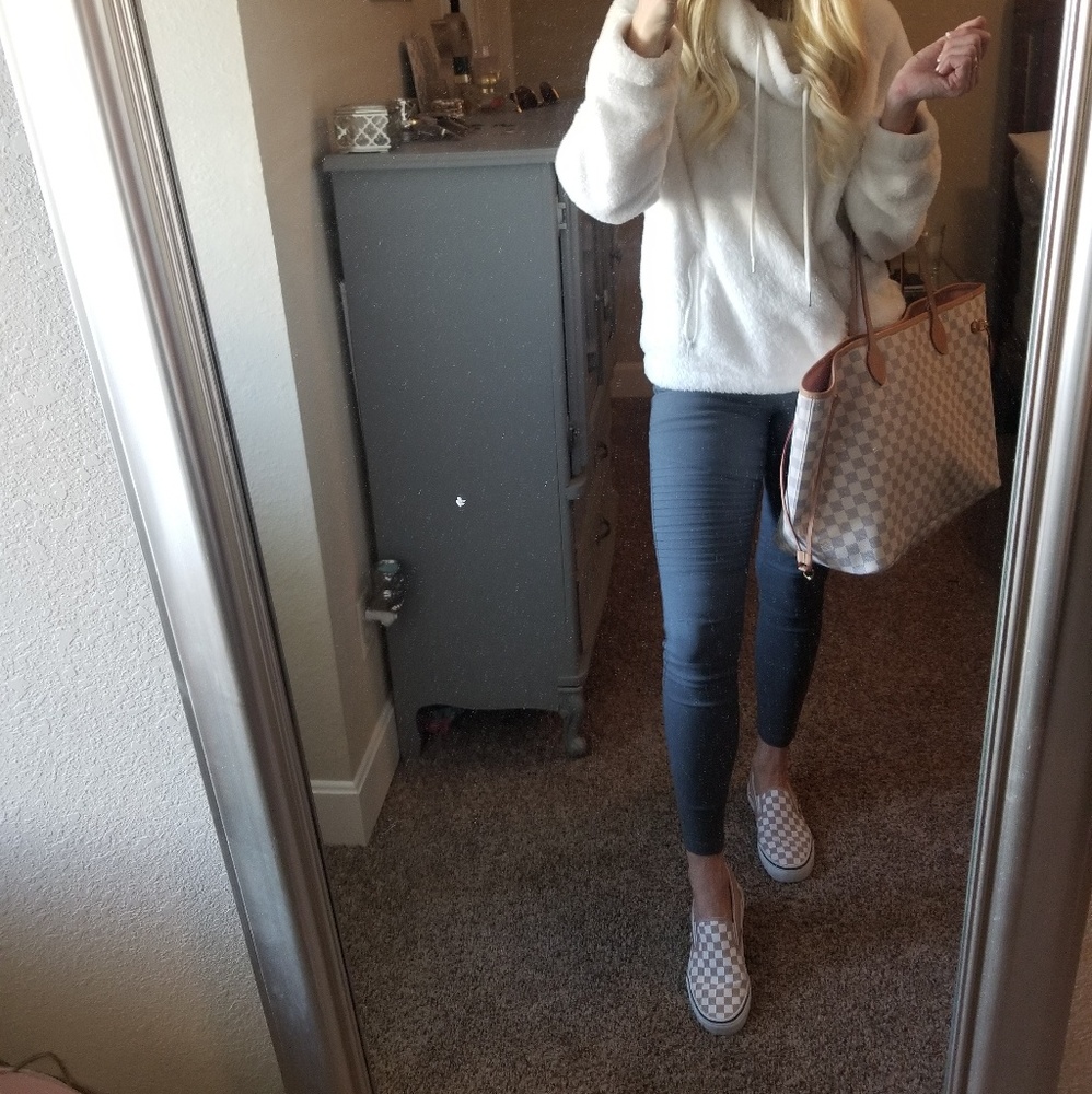 Gray moto leggings